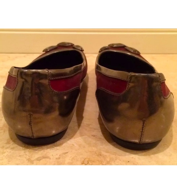 BURBERRY Designer Red Satin Leather Gems Ballet Flats Italy!!! - Picture 7 of 12